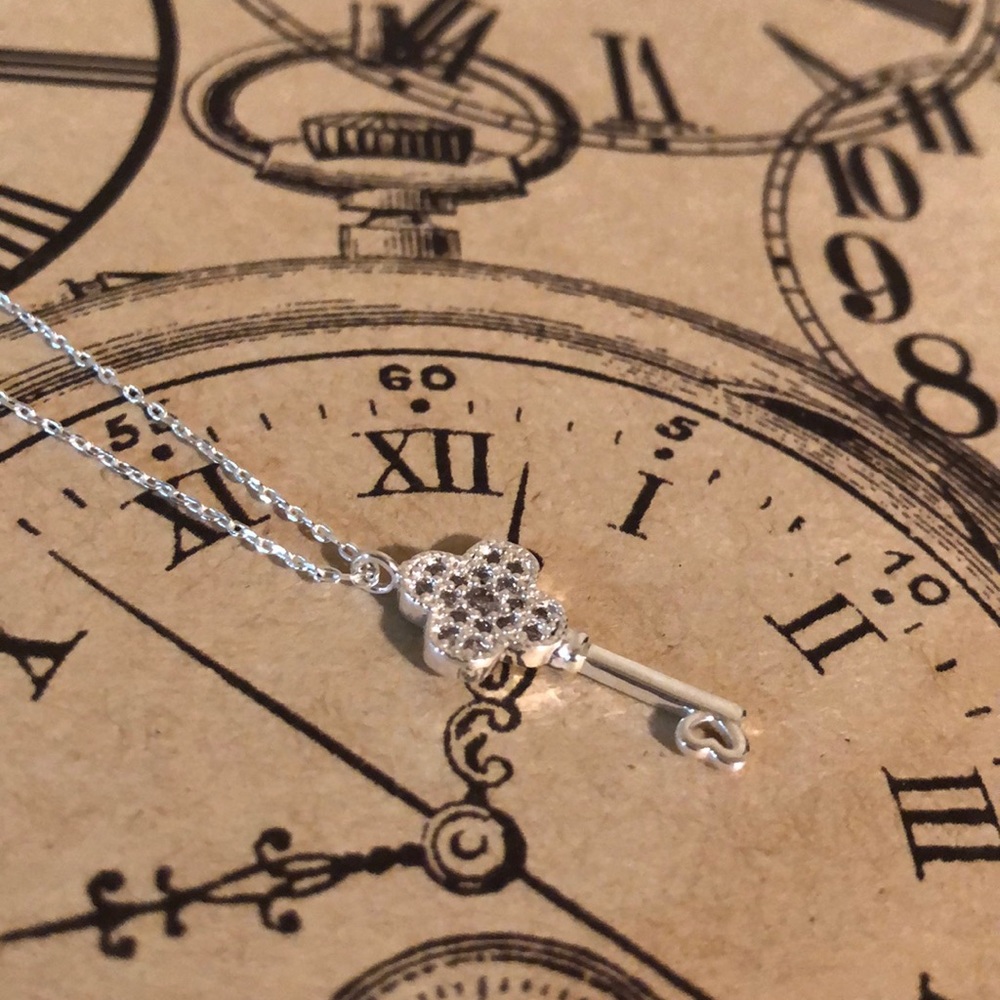 Silver mini key necklace delicate